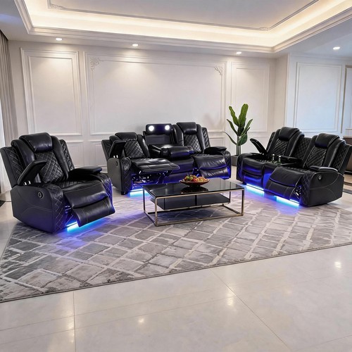 Black faux leather reclining - faux,